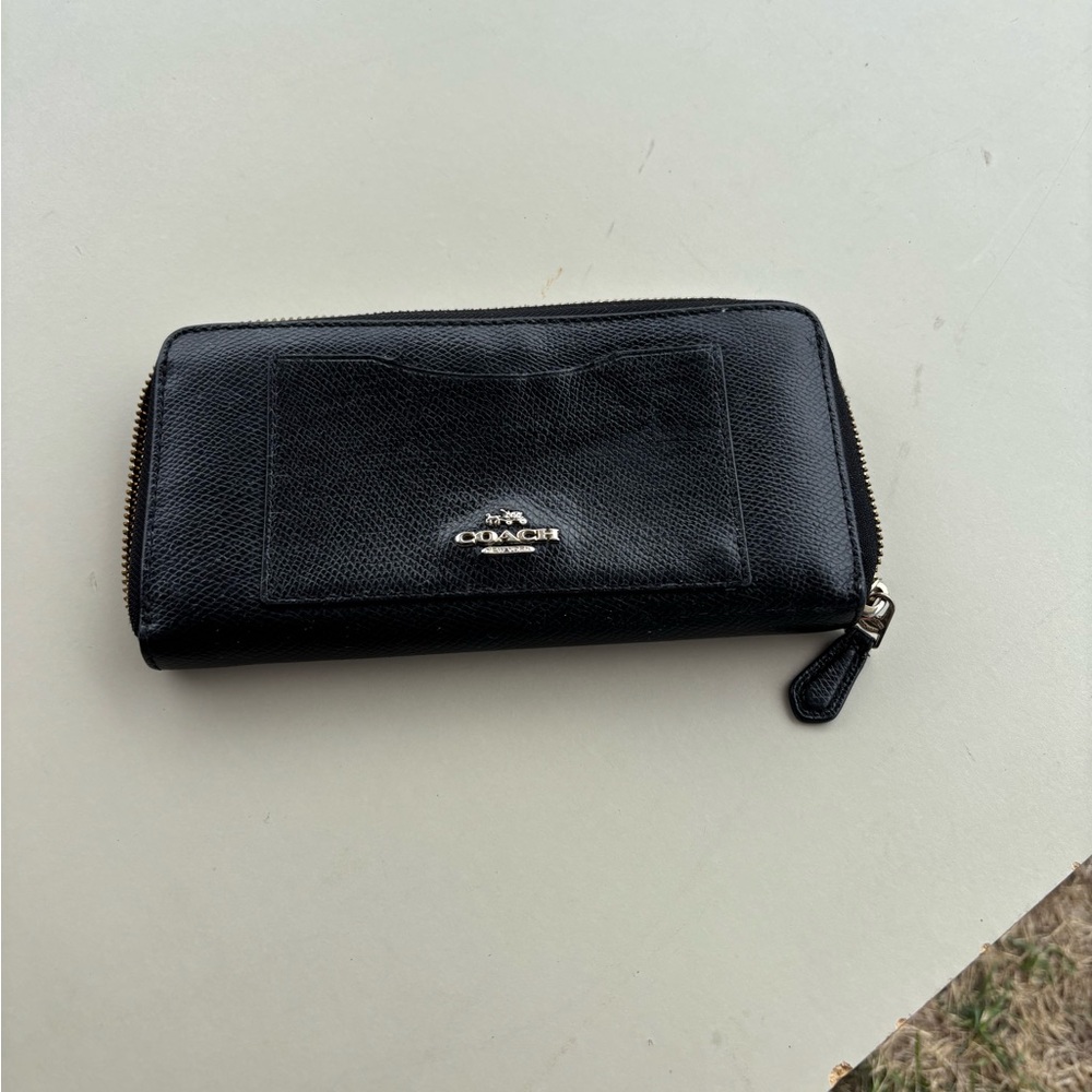 Coach Black Zip-Around Wallet